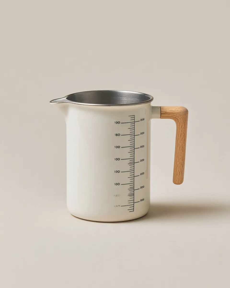 Pitcher with built-in measuring lines, front view